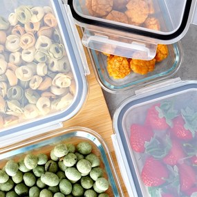 VILDE Sada 4 sklenených tesniacich dóz, krabičky na jedlo SKLO - LOCK&LOCK