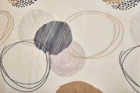 Mikroplyšové obliečky Kruhy hnedé 200x140cm+90x70cm TiaHome