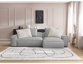 Svetlosivá rohová pohovka z imitácie kože Boheme – Bobochic Paris