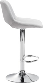 Barová stolička Camden - zamat, chróm rám - Svetlo sivá