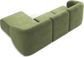 Zelená ženilková rohová pohovka (pravý roh/s leňoškou) Lani – Makamii