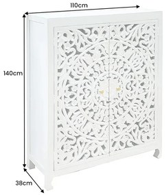 Dizajnová vysoká komoda Felicita 140 cm biele mango