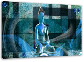 Obraz na plátně Buddha Modrá abstrakce - 100x70 cm
