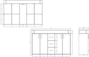 Komoda Drift, dub sonoma/biela