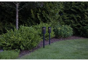 Čierne solárne LED osvetlenie z nerezovej ocele Star Trading Blace, výška 46 cm