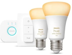Základná sada Philips Hue WHITE AMBIANCE 2xE27/8W/230V + zariadenie k prepojeniu