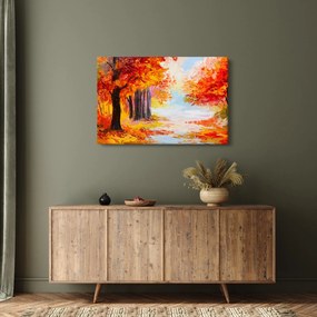 Obraz - Olejomaľba, farebná jeseň (90x60 cm)