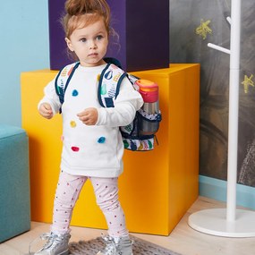 Termoska na pitie so slamkou 350 ml - ružová/oranžová