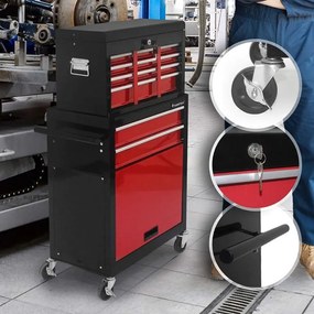 Pojazdná dielenská skriňa, 5 zásuviek, 615 x 330 x 1085 mm