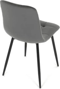Jedálenská stolička zamatová, sivá CT-281 GREY4