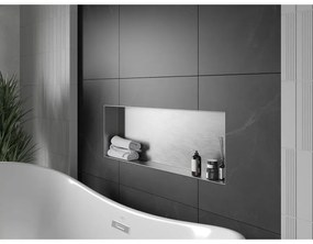 Mexen X-Wall-NR, polička na zapustenie pod obklad bez goliera 90 x 30 cm, oceľová, 1911903010