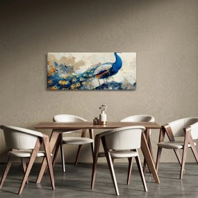 Obraz - Páv, maľba (120x50 cm)