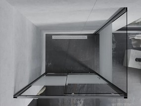 Mexen Apia, sprchový kút s posuvnými dverami 115 (dvere) x 100 (stena) cm, 6mm číre-pásy sklo, chrómový profil, 840-115-100-01-20