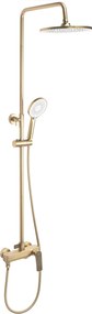 Rea Avalon, sprchová súprava s dažďovou hlavovou a ručnou hlavicou, zlatá matná, REA-P2400