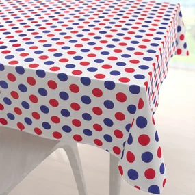 Biante Bavlnený štvorcový obrus Sandra SA-242 Červené a modré bodky 130x130 cm