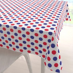 Biante Bavlnený štvorcový obrus Sandra SA-242 Červené a modré bodky 140x140 cm