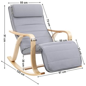 Hojdacie kreslo Alex svetlosivé