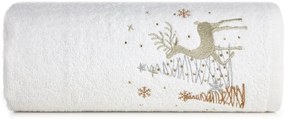 Bavlnený vianočný uterák biely s jelenčekom Šírka: 50 cm | Dĺžka: 90 cm