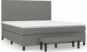 vidaXL Kontinentálna posteľ s matracom, tmavosivá tkanina, 160 x 200 cm