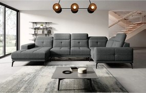 Rohová sedačka v tvare U Nicolette (tmavosivá) (p)