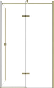 Besco Obdĺžnikový sprchový kút PIXA GOLD R 100x80 (100x90, 120x80, 120x90), výška 195 cm - bez vaničky BESCO-Rozmery: 120x90, BESCO-Orientácia: Pravá