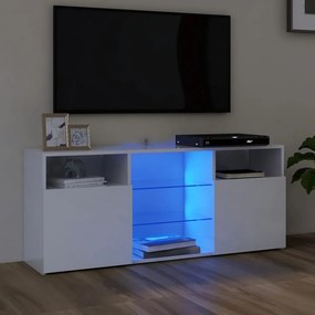 TV skrinka s LED svetlami lesklá biela 120x30x50 cm 804307