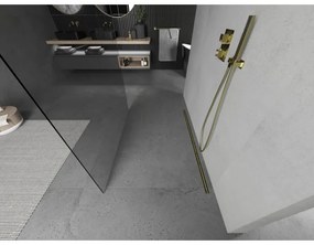 Mexen Kioto, sprchová zástena Walk-In 115 x 200 cm, 8mm číre sklo, zlatý lesklý profil, 800-115-002-50-00