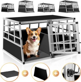 Prepravka pre psa BRUNO, 89x70x51cm strieborná/čierna Cadoca