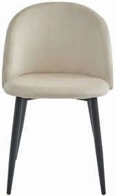 Set dvoch jedálenských stoličiek BELLO zamatové béžové (čierne nohy) 2ks