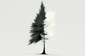 Obraz minimalistický ihličnatý strom - 90x60