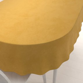 Biante Zamatový oválny obrus Velvet Prémium SVP-009 Horčicový 120x200 cm