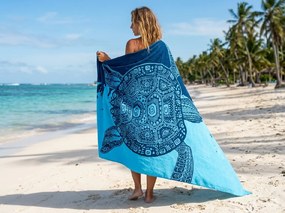 Rýchloschnúca XXL plážová osuška OCEVA modrá 150 x 210 cm, 100% mikrovlákno
