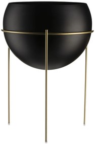 KOVOVÝ KVETINÁČ SO STOJANOM LOFT 39X28 CM ČIERNA/ZLATÁ
