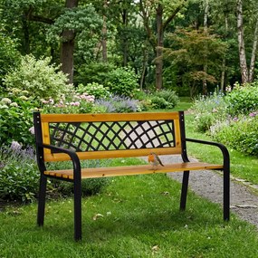 MultiGarden Drevená záhradná lavička s ažurovým operadlom 118x52 cm MultiGarden