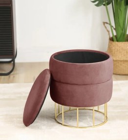 Úložná taburetka ELZA pudrovo ružová