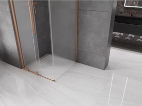Mexen Velar, sprchový kút s posuvnými dverami 110 x 110 cm, 8mm sklo námraza, medená matná, 871-110-110-31-65