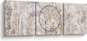 Obraz - Kosatce (s hodinami) (90x30 cm)