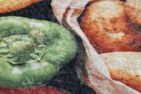 Koberec/ behúň protišmykový ANDRE 1711 Ovocie a zelenina, do kuchyne - zelený