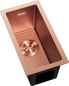 Mexen Trixo, 1-komorový nerezový drez 230 x 440 mm, brúsená meď, vzor voština, 6411221000-65HC