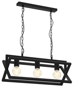 Luster na reťazi ARNOLD 3xE27/60W/230V čierna