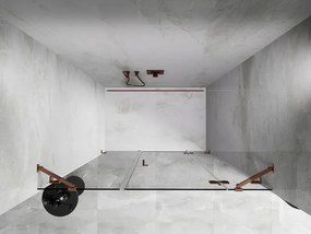 Mexen Lunar, pravé otočné sprchové dvere 150 cm, 8mm číre sklo, ružové zlato profil, 834S-150-050-60-00-P