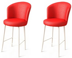Sada barových stoličiek Uras Red and White, 2 ks, 2 ks