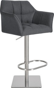 Barová stolička Damaso E - filc, nerez rám - Sivá