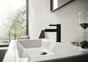 Hansgrohe Finoris, umývadlová batéria 110, s výpustom, Push-Open, EcoSmart, čierna matná, HAN-76023670
