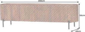 Dizajnový TV stolík Zaxson 200 cm hnedé mango