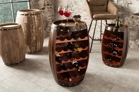 Dizajnový stojan na víno z masívu Bodega jedľa hnedá 80cm