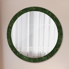 Okrúhle ozdobné zrkadlo Abstraktný list fi 90 cm