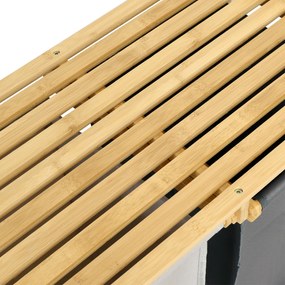 Bambusový kôš HANOI na bielizeň alebo hračky, 2 priehradky dvojfarebný