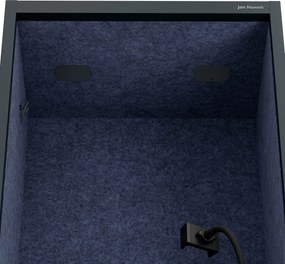 Akustická kabína SALLY MentalBox 600 mm – antracitový korpus, tmavomodré sedadlo