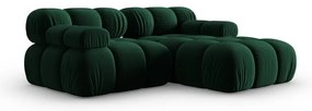 Zelená zamatová rohová pohovka (pravý roh) Bellis – Micadoni Home